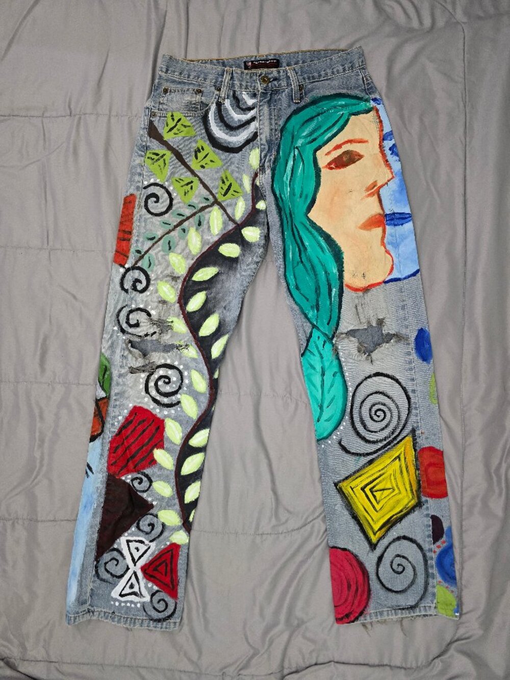 One of a Kind Hand Painted 90s Polo Jean Co. Ralph Lauren Art Jeans